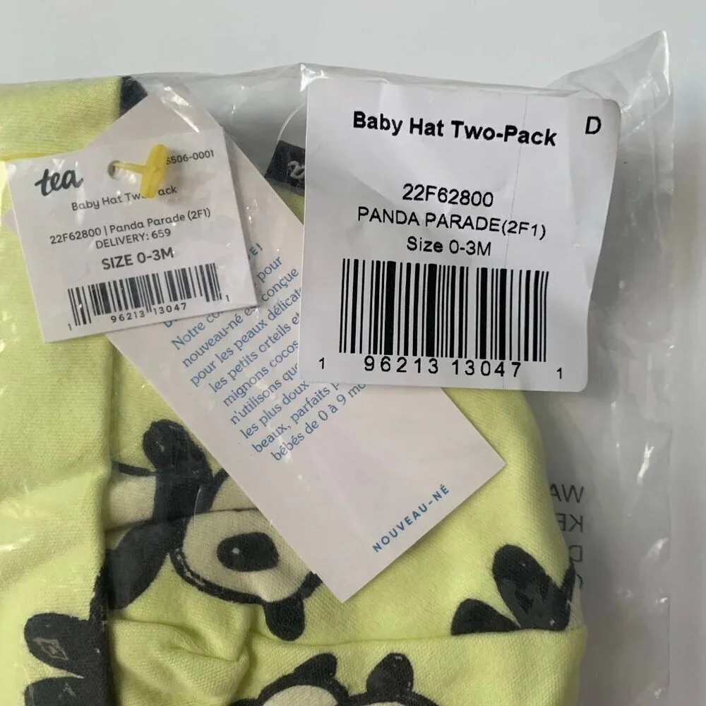 NWT Tea Collection Baby hats set 0-3 months